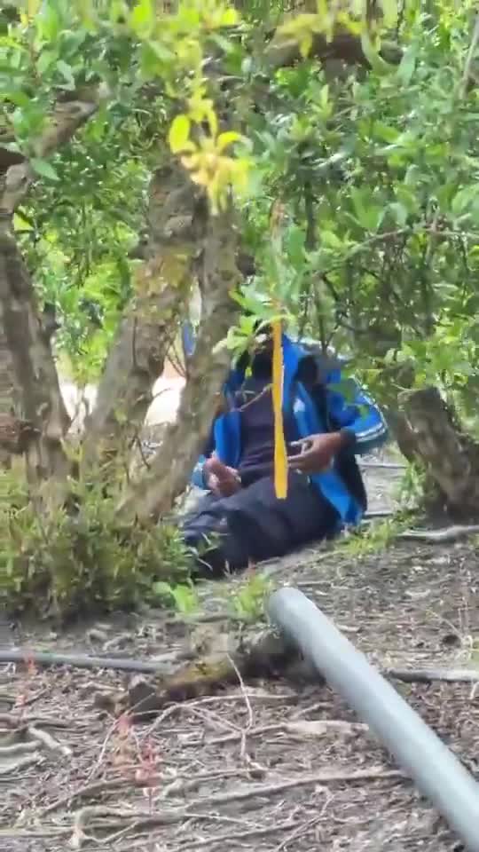 Caught masturbating in the bush